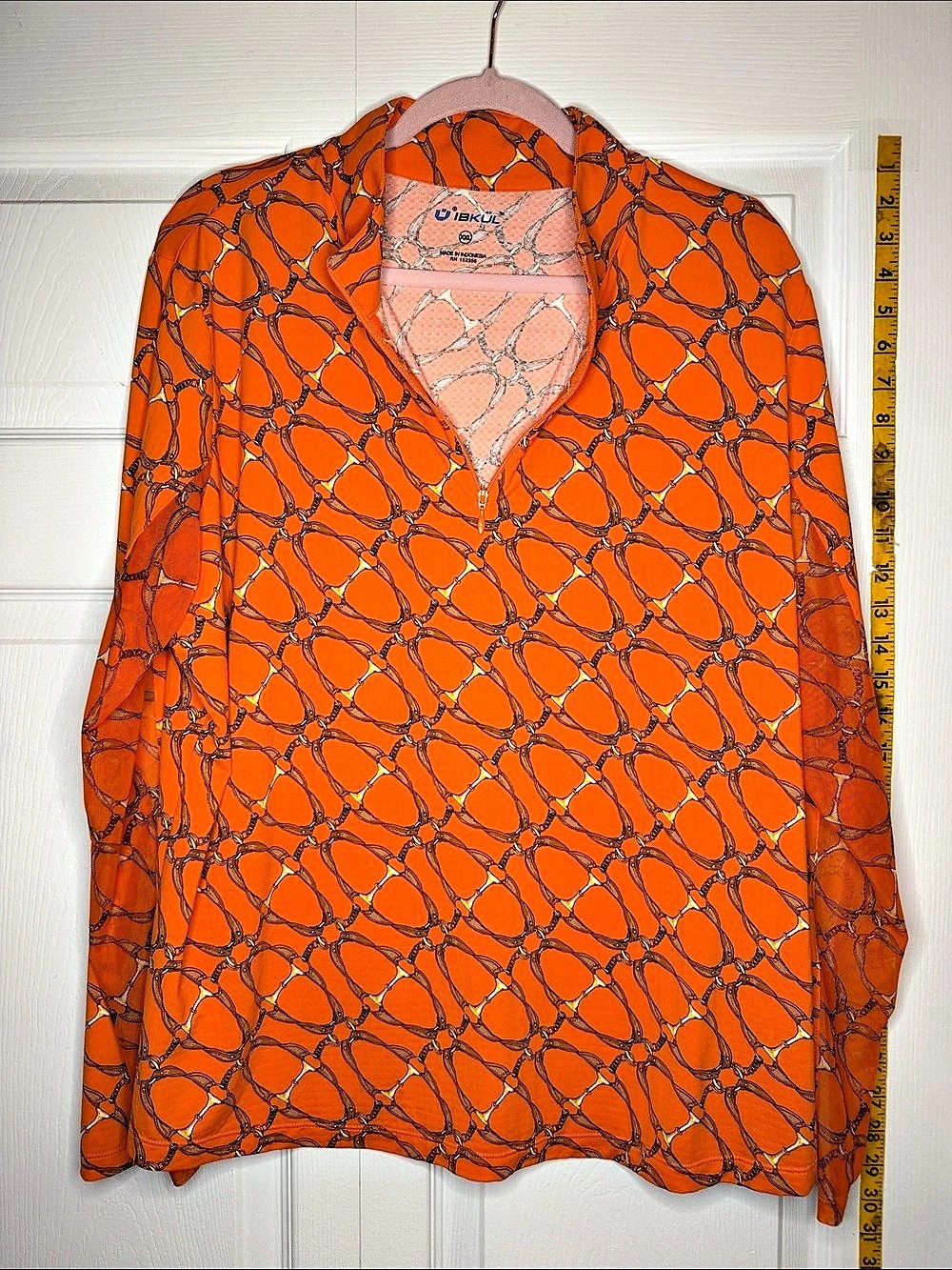IBKUL Orange & Brown Printed 1/4 Zip